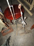 PAIR OF ANTIQUE LIGHTNING RODS ON STAND