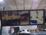 MARLBORO LIGHTED CLOCK 20 X 8 INCH