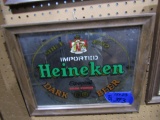 MIRRORED BACK HEINEKEN SIGN 15 X 23