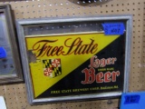 FREE STATE LAGER GLASS SIGN 20 X 15