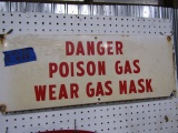 DANGER POISON GAS SIGN METAL 10 X 25