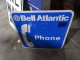 BELL ATLANTIC PHONE SIGN TWO SIDED METAL