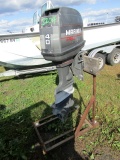 #2204 MARINER 40 MAGNUM BOAT MOTOR ON STAND NO CONTROLS PULL START