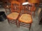 TWO ANTIQUE SIDE CHAIRS WITH BASKET WEAVE SEATS
