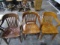 THREE OAK OFFICE ARM CHAIRS