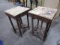 PAIR OF ADIRONDACK STYLE END TABLES APPROX 26 INCH TALL