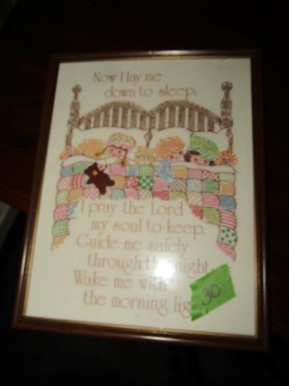 FRAMED NEEDLEPOINT OF PRAYER