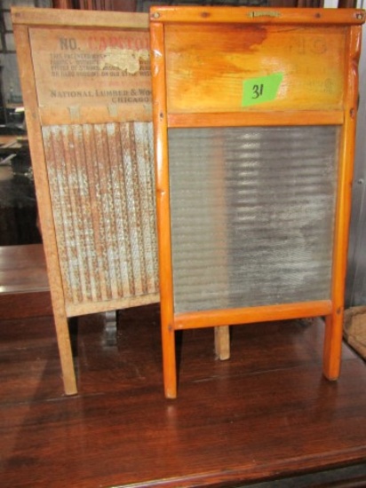 PAIR OF ANTIQUE WASH BOARDS INCLUDING CAPITAL 1001 AND NATIONAL 510