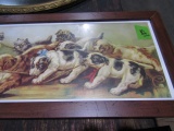 PRINT FRAMED UNDER GLASS PUPPIES AND KITTENS 3 FT X 12 INCH