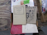 CIGAR BOX WITH EARLY MERCHANT MARINE PATCHES AND ARMY SONG BOOK 1941 AND MA