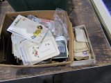 BOX LOT EARLY POSTCARDS AND VALENTINES AND CHRISTMAS CARDS AND MORE