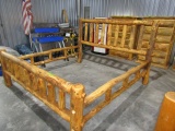 RUSTIC PRIMITIVE KING SIZE BED NATURAL FINISH FURNITURE LOG