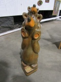 CARVED STANDING BEAR WITH CUB APPROX 30 INCH TALL BIG SKY BEARS BY JEFF FLE