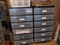 LOT OF PLASTIC STORAGE UNITS WITH CONTENTS OF OFFICE SUPPLIES