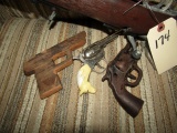TOY 1903 RIFLE CAP GUNS AND HAND CARVED PISTOL