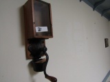 ANTIQUE COFFEE GRINDER ON WALL