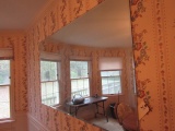 LARGE BEVELED MIRROR ON WALL APPROX 5 X 3