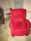 RED CHAIR WITH WALKING CANE