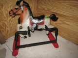 CHILDS ROCKING HORSE AND BABY DOLLS