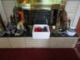 CONTENTS OF FIREPLACE INCLUDING RABBIT DOLLS DEHUMIDIFIER AND MORE