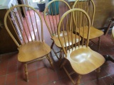 FOUR WINDSOR STYLE OAK SIDE CHAIRS