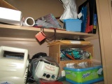 CONTENTS OF UTILITY CLOSET INCLUDING VACUUM CLEANER SWEEPER CLEAN SUPPLIES