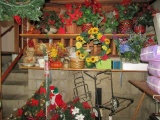 LARGE LOT ARTIFICIAL FLOWERS AND HOLIDAY DECORATIONS