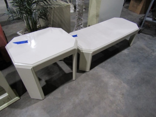 CONTEMPORARY TABLE WITH MATCHING END TABLE