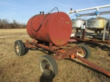 APPROX 500 GAL STEEL FUEL TANK FARM AND FAMILY WAGON GEAR