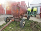 APPROX 500 GAL STEEL FUEL TANK ON CENTRAL TRACTOR WAGON GEAR