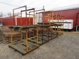10 STEEL RACKS WITH WOODEN BASES 49 1/2 W X 48 X 44