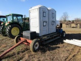 PORTABLE BATHROOM UNIT ON ZIMMERMAN TRAILER 2 PORTOPOTS (NEW UNITS) SINK WA