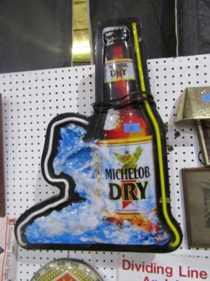 NEON MICHELOB DRY BEER SIGN