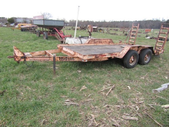 HUDSON EQUIPMENT TRAILER TANDEM AXLE 14 X 6 DECK 4' RAMPS