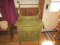 ANTIQUE WASH STAND WITH TOWEL BAR PAINTED AVACADO