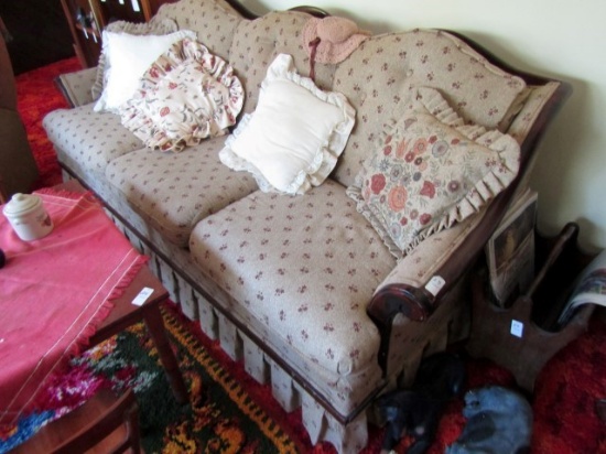 SOFA WITH ROLLED ARMS FLORAL DESIGN