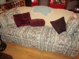 ROLLED ARM SOFA WITH MATCHING PILLOWS