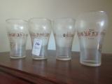 SET OF 4 COCA COLA GLASSES WITH MULTIPLE LANGUAGES USA OLYMPICS