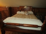 ANTIQUE KNOTTY PINE POSTER BED