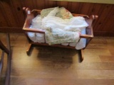 BABY DOLL CRADLE AND ANTIQUE DOLL