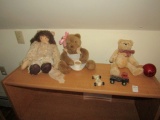 THREE TIER SHELF WITH TOYS AND TEDDY BEARS