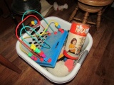 LAUNDRY BASKET WITH KIDS TOYS INCLUDING MAJIGS PUZZLES AND MORE