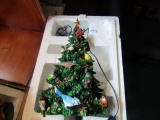 TABLE TOP CHRISTMAS TREE APPROX 17 INCH TALL DECORATED WITH SONG BIRDS