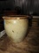 EARLY SALT GLAZED POT APPROXS 7 1/2 INCH TALL X 8 INCH ACROSS