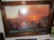 FRAMED UNDER GLASS POSTER OF FREDERIC EDWIN CHURCH APPROX 4' X 34 INCH