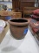 EARLY RED CLAY POT GLAZED INSIDE 6 INCH TALL X 7 INCH