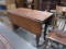 ANTIQUE DROP LEAF KITCHEN TABLE APPROX 40 INCH LONG X 20 INCH WIDE STANDS 2