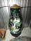 CHINESE DESIGN BASE OF TABLE LAMP WITH VASE PEACOCK DESIGN