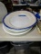EARLY IRONSTONE MEAT PLATTERS AND BLUE AND WHITE MEAT PLATTER
