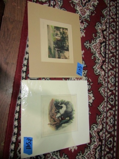 TWO EARLY VICTORIAN PRINTS THE REST IN THE GLEN ETC